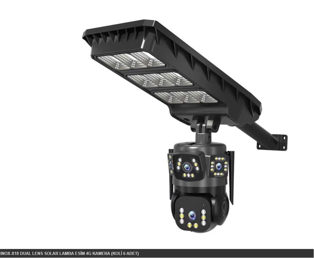 INOX-X18 DUAL LENS SOLAR LAMBA ESİM 4G KAMERA