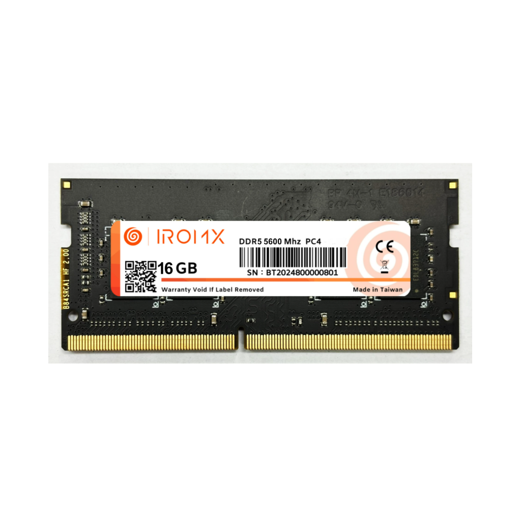 IROMX 1X, 16Gb, 5600Mhz, DDR5, Sodimm Notebook RAM, 1,1V, CL46