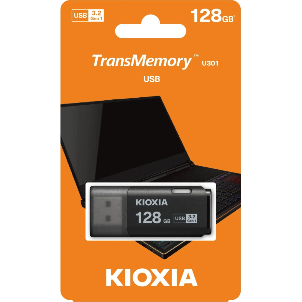 KIOXIA U301K 128GB USB 3.2 Gen1 TransMemory Flash Disk (Siyah)