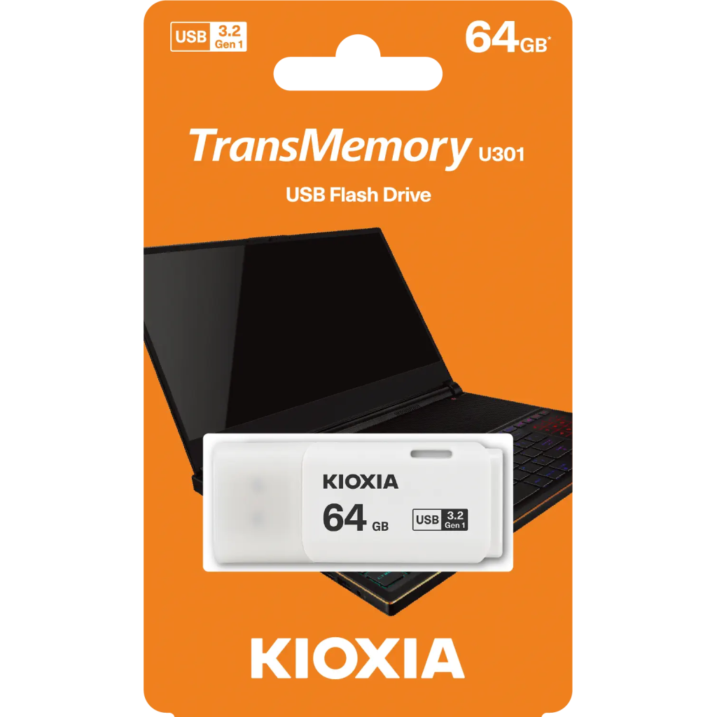 KIOXIA U301W 64GB USB 3.2 Gen1 TransMemory Flash Disk (Beyaz)