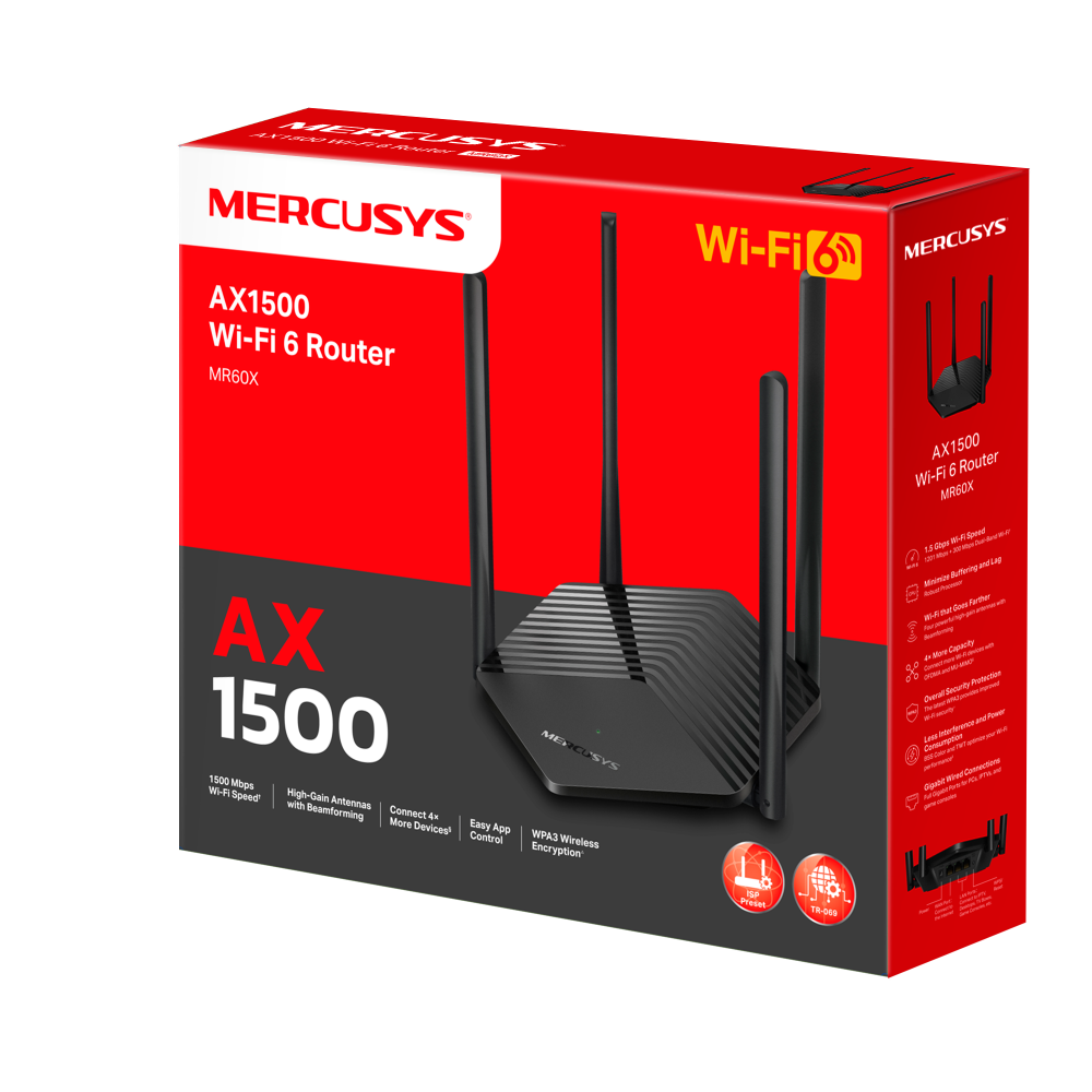 MERCUSYS MR60X Wıfı6 AX1500 Dual Band Router