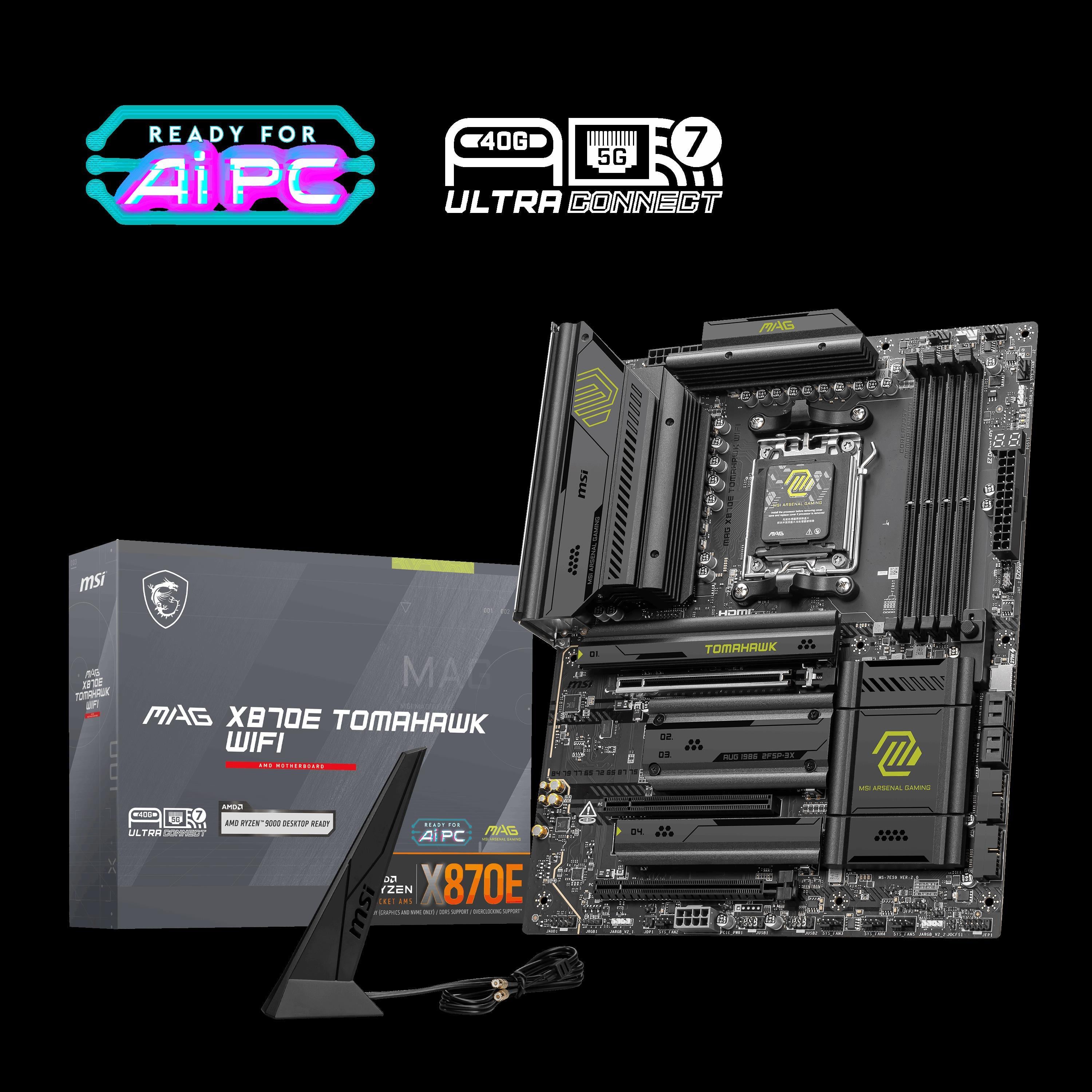 MSI MAG X870E TOMAHAWK WIFI AM5 DDR5 8400MHZ(OC) USB4 4x M.2 HDMI 2X DP 5G LAN WIFI 7 RGB ATX