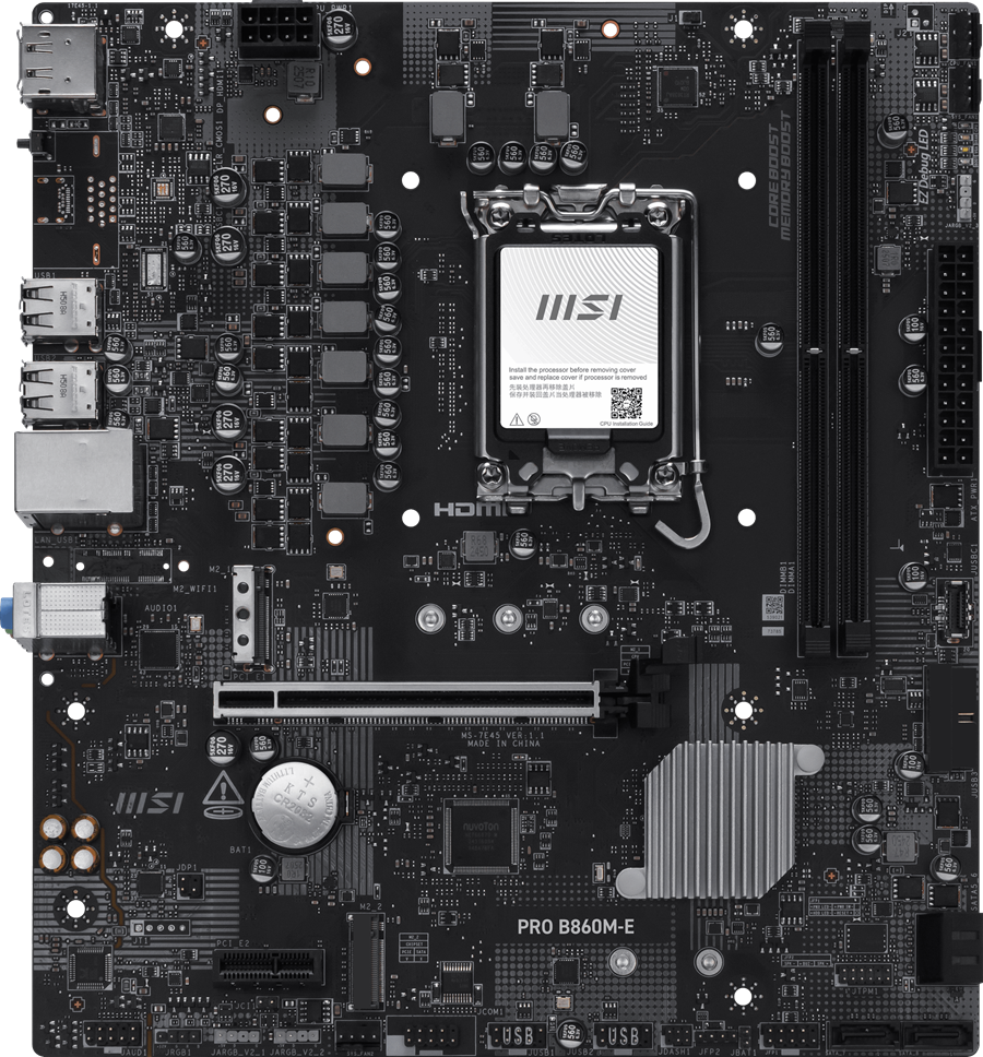MSI PRO B860M-E DDR5 HDMI-DP PCIE 5.0 1851p mATX