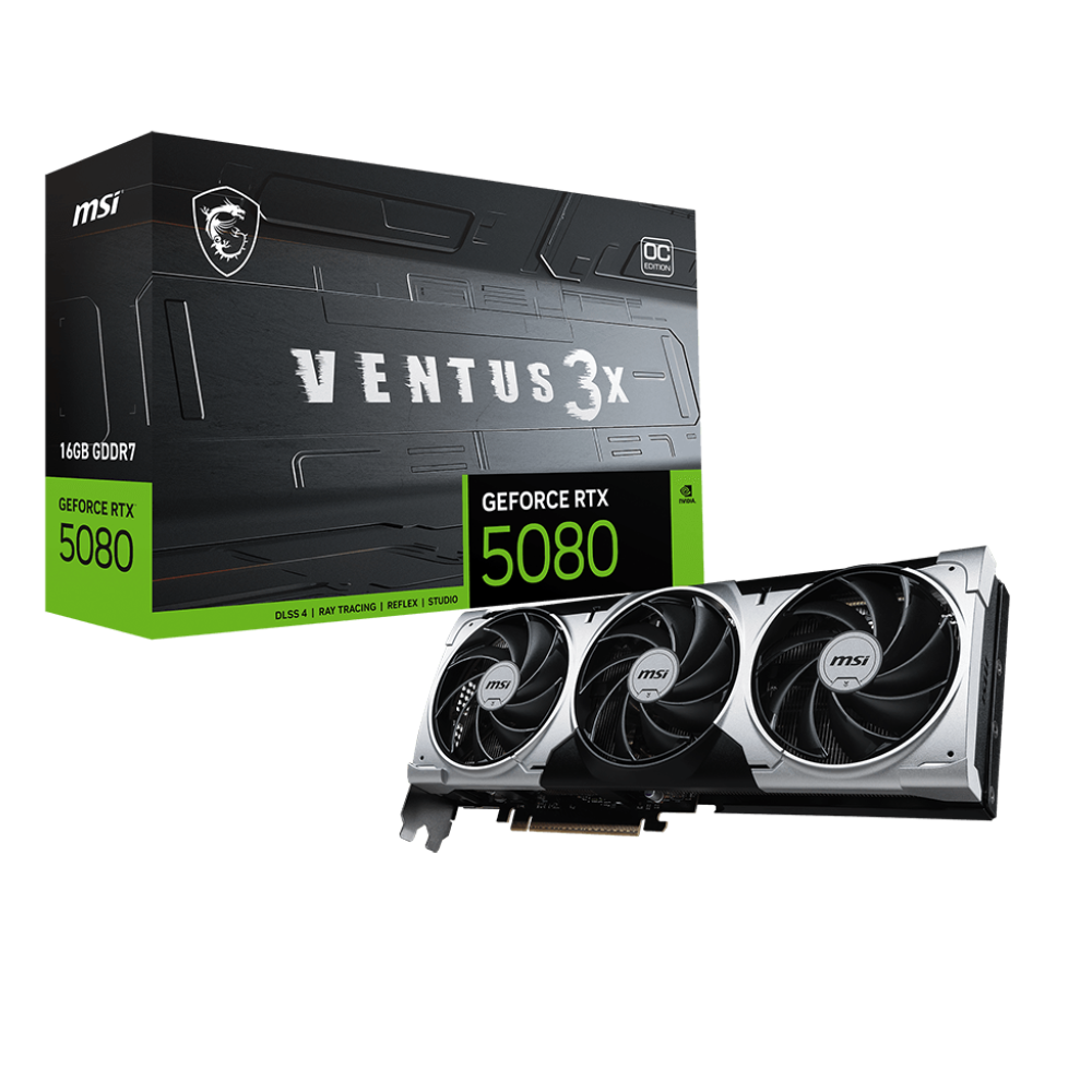 MSI RTX5080 16GB VENTUS 3X OC 16G GDDR7 256bit HDMI DP PCIe 5.0