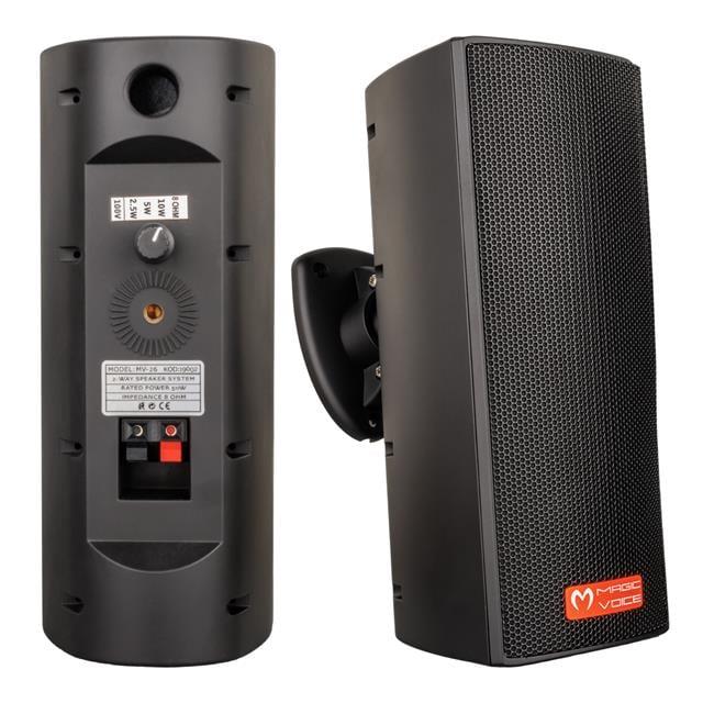 Magicvoice MV-26  2x7,5 Cm 50W 3 Yollu Siyah Sütun Hat Trafolu Hoparlör 2'li Takım