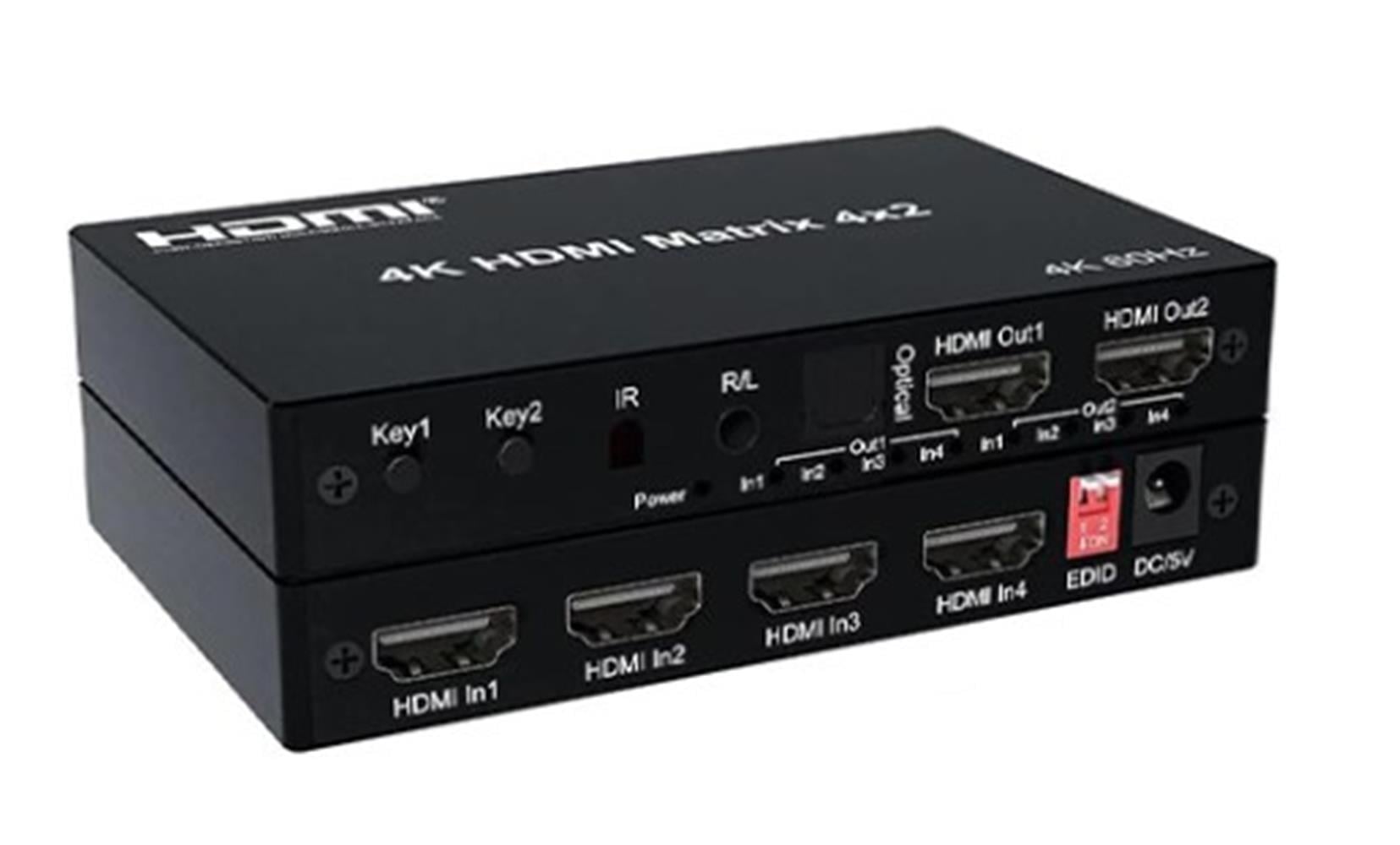 Nova HDMI 4×2 Matrix Switch 4K 60 Hz