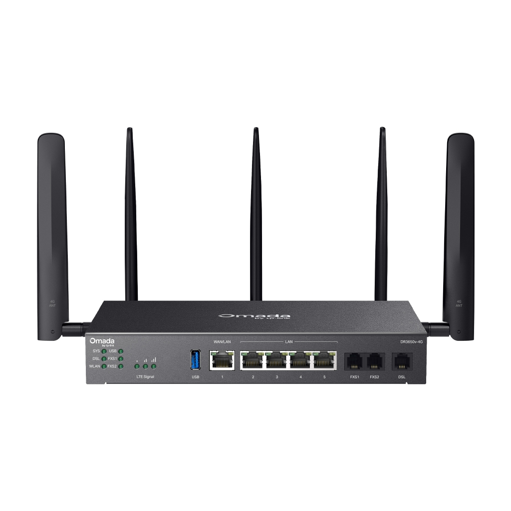 OMADA DR3650v-4G, Wi-Fi 6, AX3000, Dual Band, Gigabit, Masaüstü Load Balance VPN Gateway