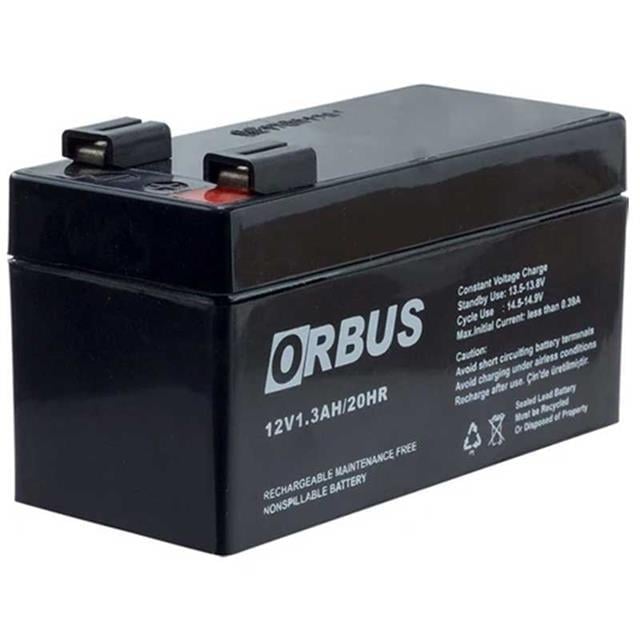 Orbus 12 Volt 1.3 Amper Kuru Akü ORB12-1.3 (96x42x52 Mm)