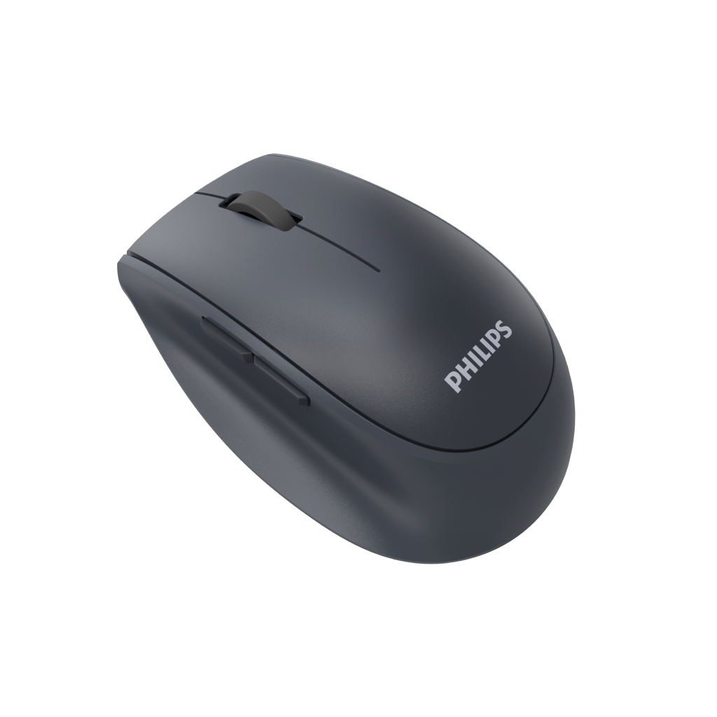 PHILIPS SPK7627K, Gri, USB Nano 2,4Gh ve Bluetooth Kablosuz, 1600dpi, Optic, 5 Tuşlu, Şarj Edilebilir, Sessiz Click, Mouse