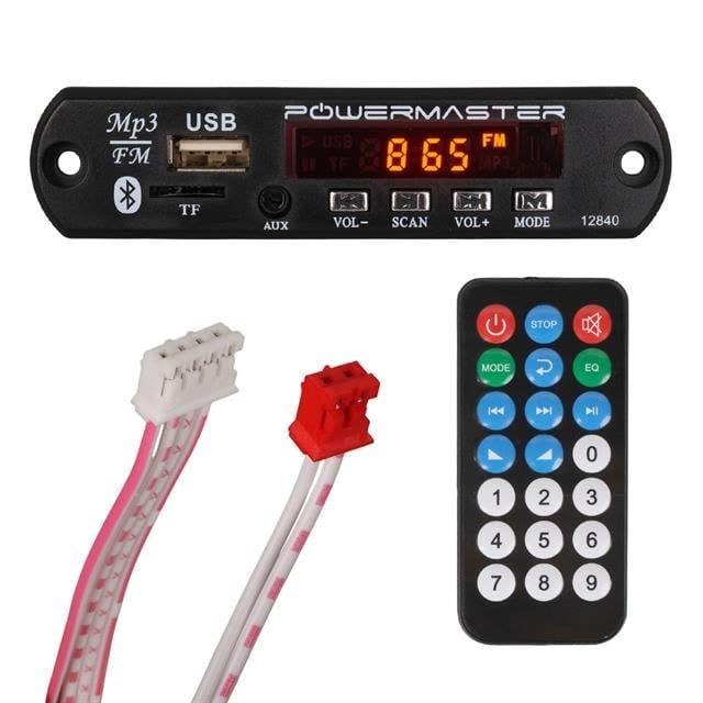 PowerMaster M515 Oto Teyp Dijital Player Board USB/AUX/SD/FM/Bluetooth Kumandalı Mikrofonsuz Oto Teyp Çevirici (12V-500MA)