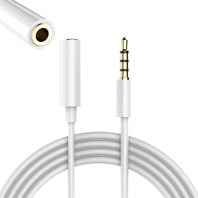 PowerMaster PM-17603 3.5 mm Erkek/Dişi 4 Boğumlu AUX Stereo Uzatma Kablosu 1 Metre
