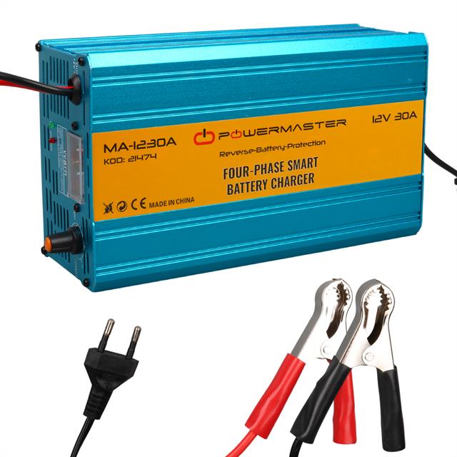 Powermaster MA-1230A 12 Volt - 30 Amper Dört Fazlı Akıllı Akü Şarj Cihazı