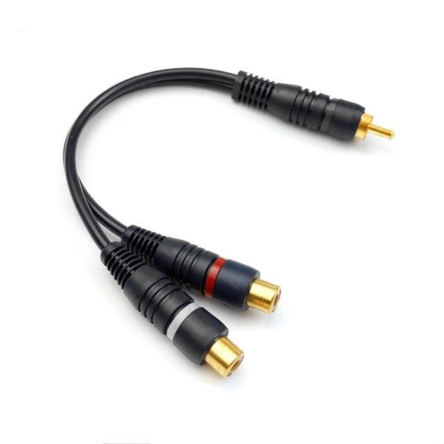Powermaster PM-529 Siyah 1 RCA Erkek 2 RCA Dişi 25 Cm Anfi Y Kablo