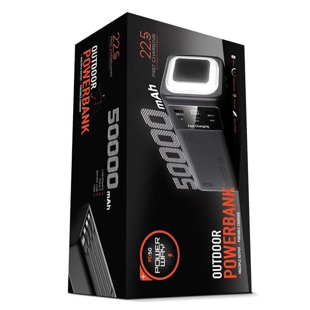 Powerway PD50 50.000mAh 22.5W Süper Hızlı Şarjlı Powerbank