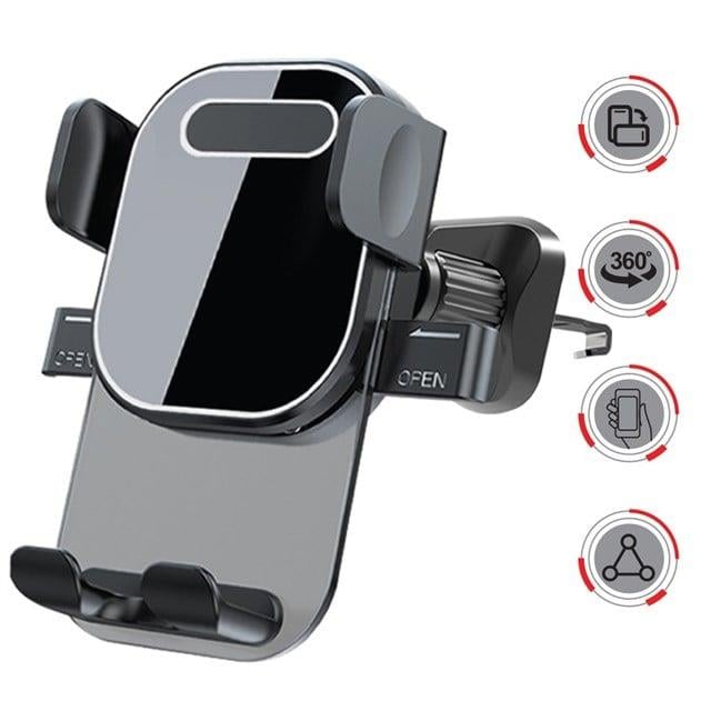 Powerway TT49 Araç İçi Petek Klima İçin Kıskaçlı Destekli Telefon Tutucu