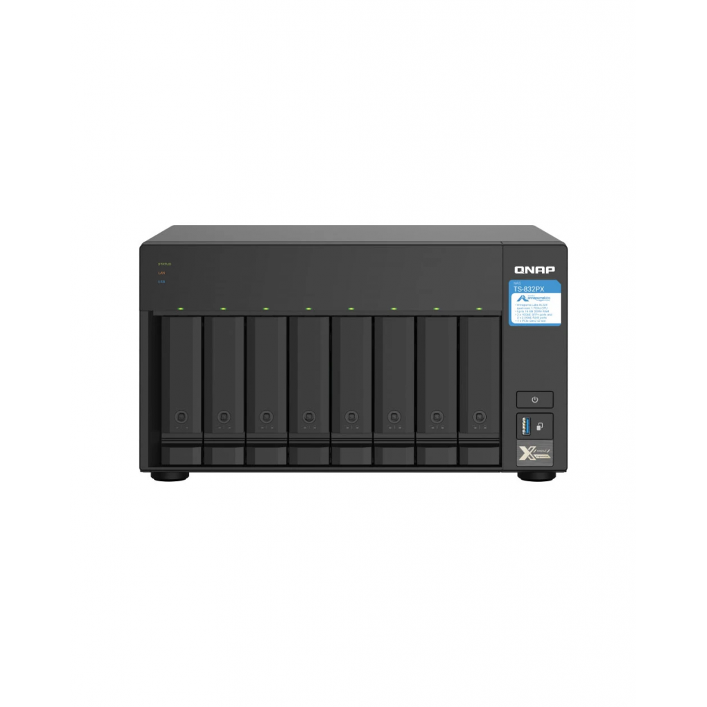 QNAP TurboNAS TS-832PX-4G, 4Gb Ram, 8xYuvalı, Tower NAS