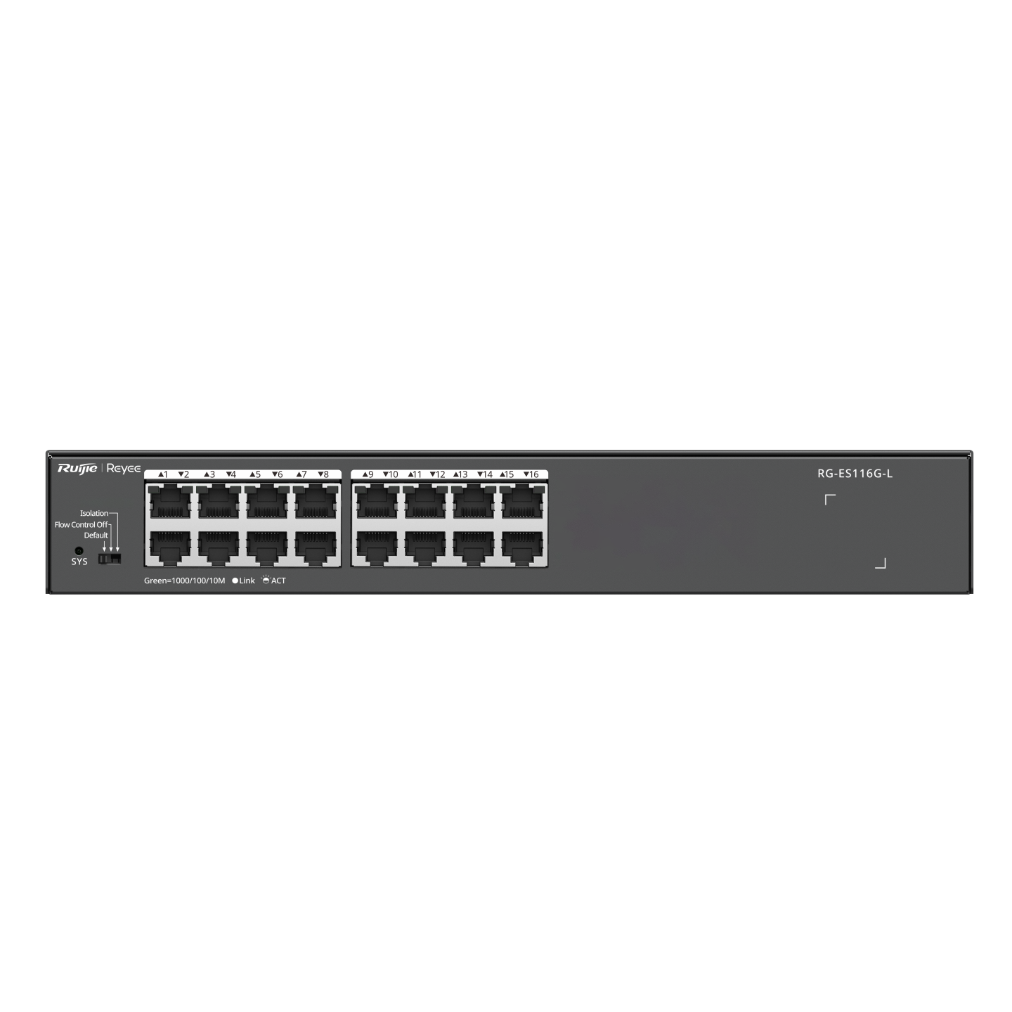 RUIJIE 16port REYEE GIGABIT Yönetilemez Switch Çelik Kasa RG-ES116G-L