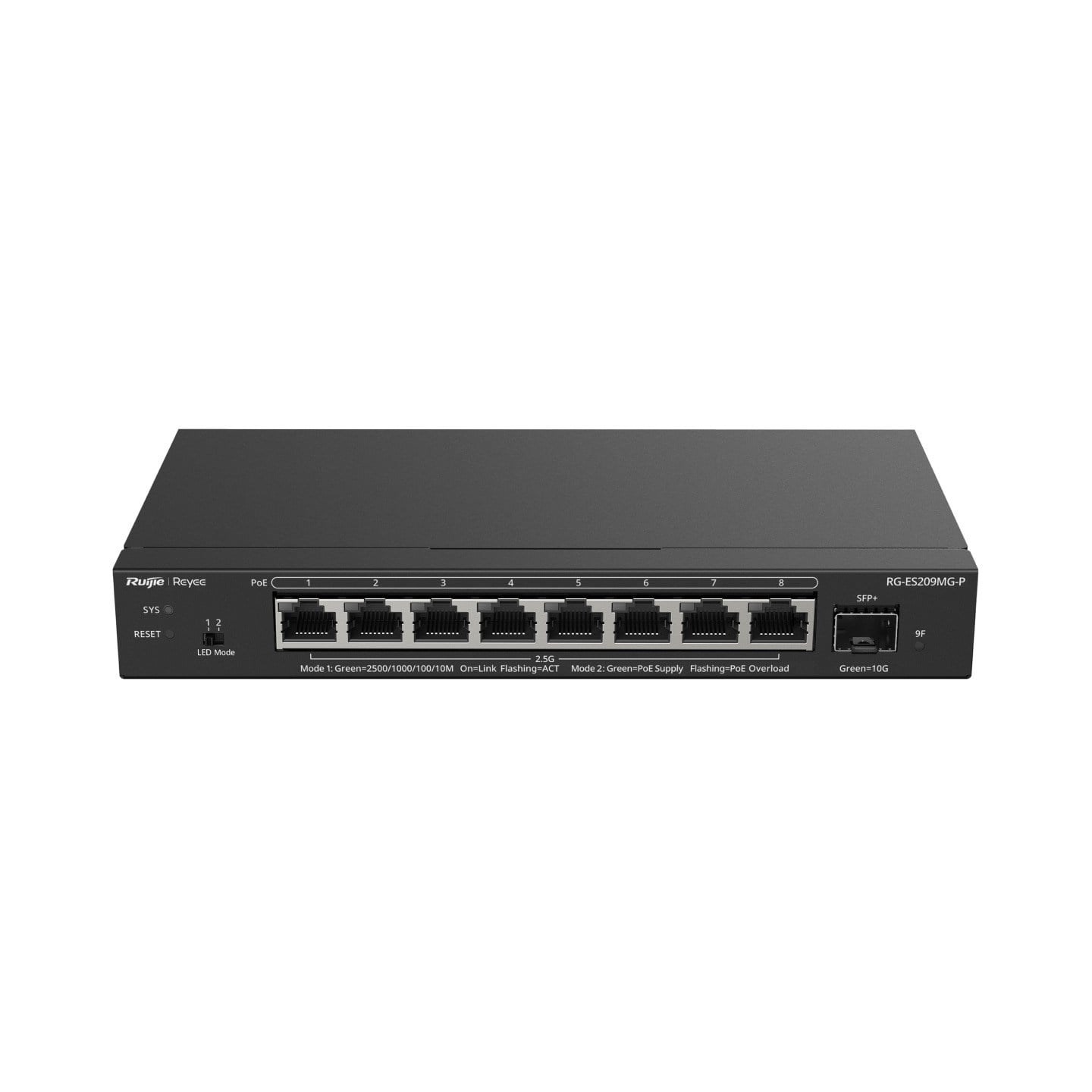 RUIJIE REYEE RG-ES209MG-P 8 PORT 10/100/1000/2500 Multi-Gigabit 8 PORT POE+ 1X 10G SFP 130W RUJIE CLOUD YONETILEBILIR DE