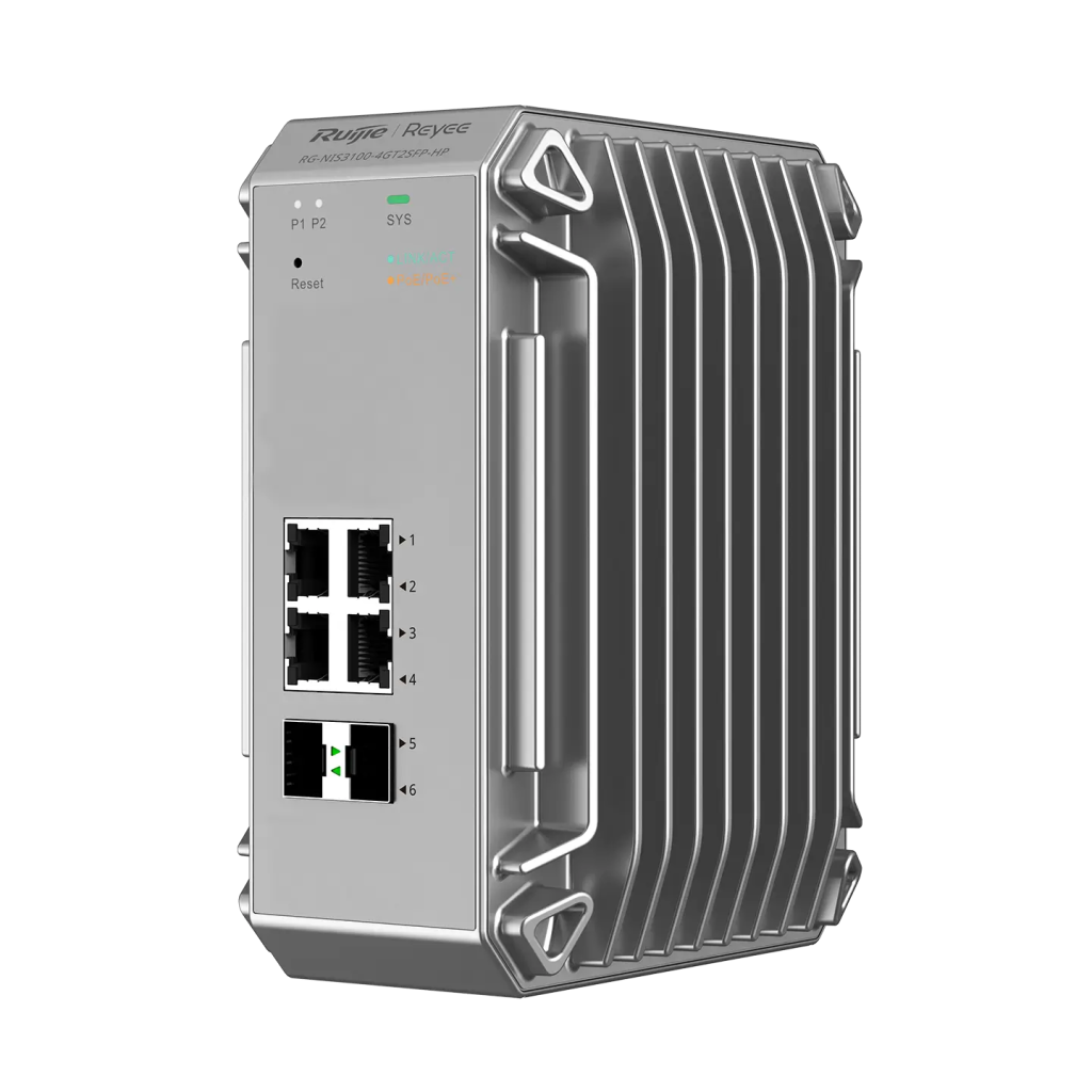 RUIJIE REYEE RG-NIS3100-4GT2SFP-HP  4 Port  GigaBit PoE, 120W,  2Port SFP, Endüstriyel Switch