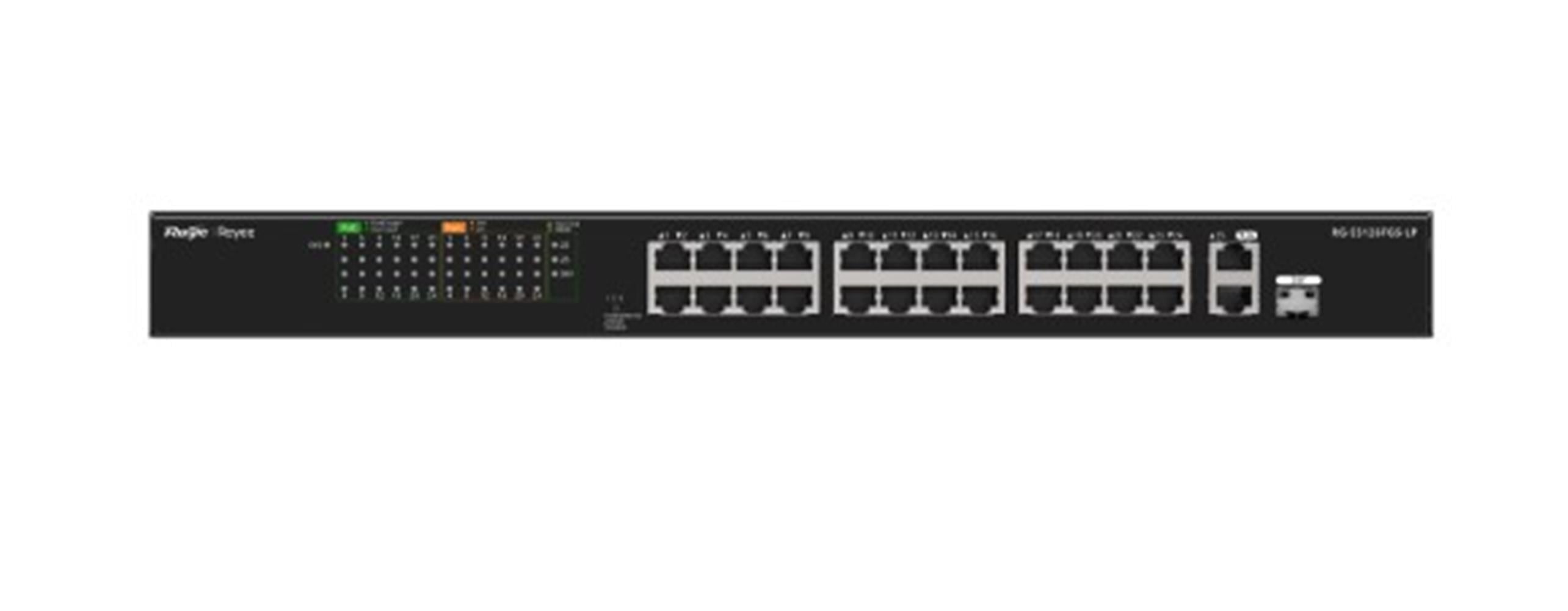 Ruijie-Reyee RG-ES126S-P 26 Port 10-100 Mbps 1 Port Uplink + 1 Port 10-100-1000 Mbps Poe 370W Switch