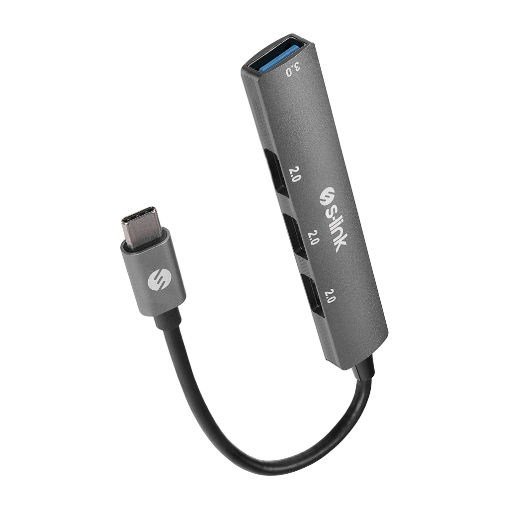 S-LINK SW-U324, Type-C to 3xUSB 2.0, 1xUSB 3.0, Metal, USB HUB