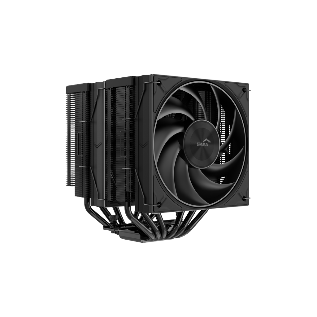 SAMA A60B, Black, 2x120mm MONO Fan, Kule Tipi Hava Soğutma, 6 adet Gelişmiş Siyah Kaplamalı Bakır Isı Borusu, CPU Fan (AMD ve INTEL Tüm işlemciler ile uyumlu)