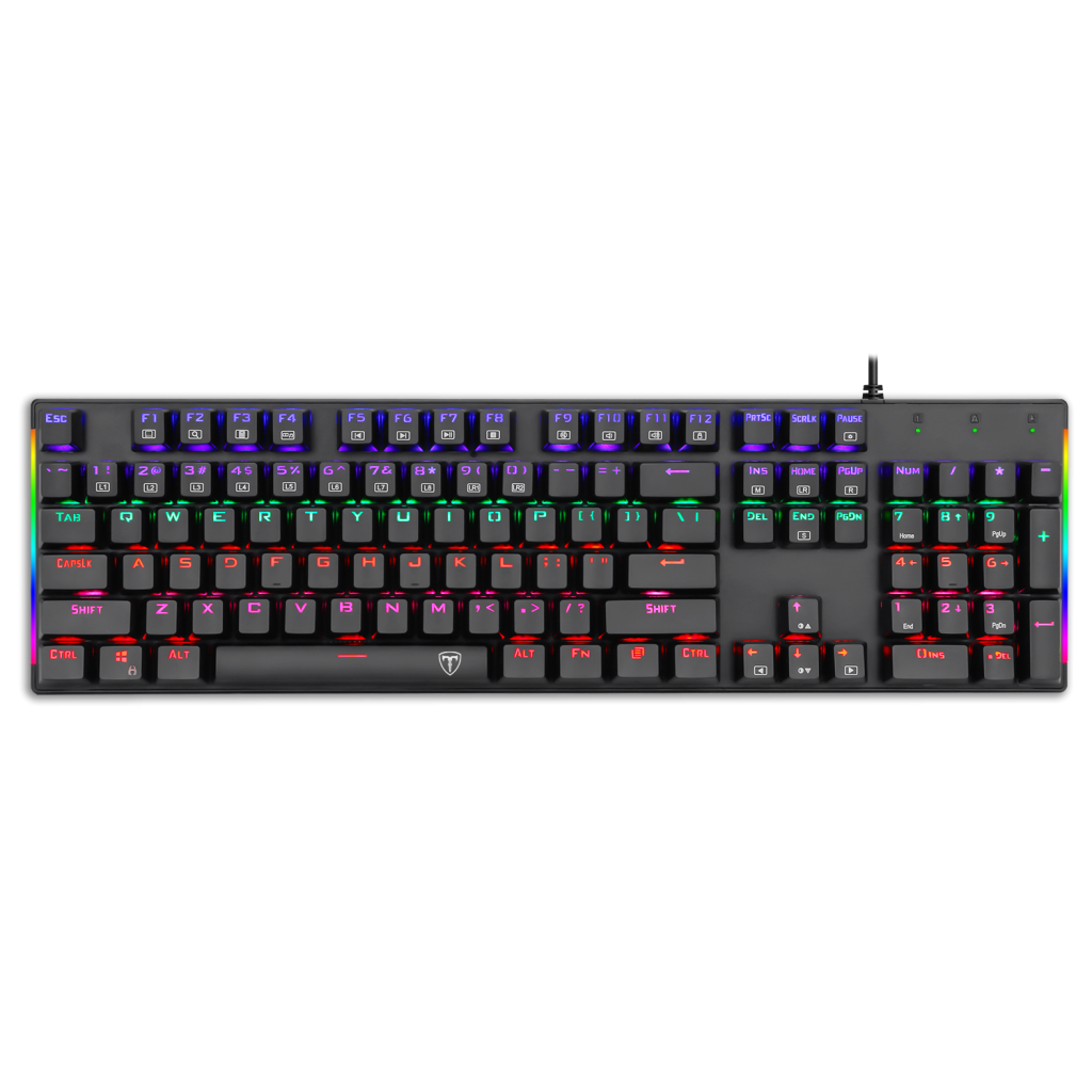 T-DAGGER NAXOS, T-TGK310-BL, USB Kablolu, Türkçe Q, Rainbow Backlight, Blue Mekanik Switch, 104 Tuşlu, Gaming Klavye