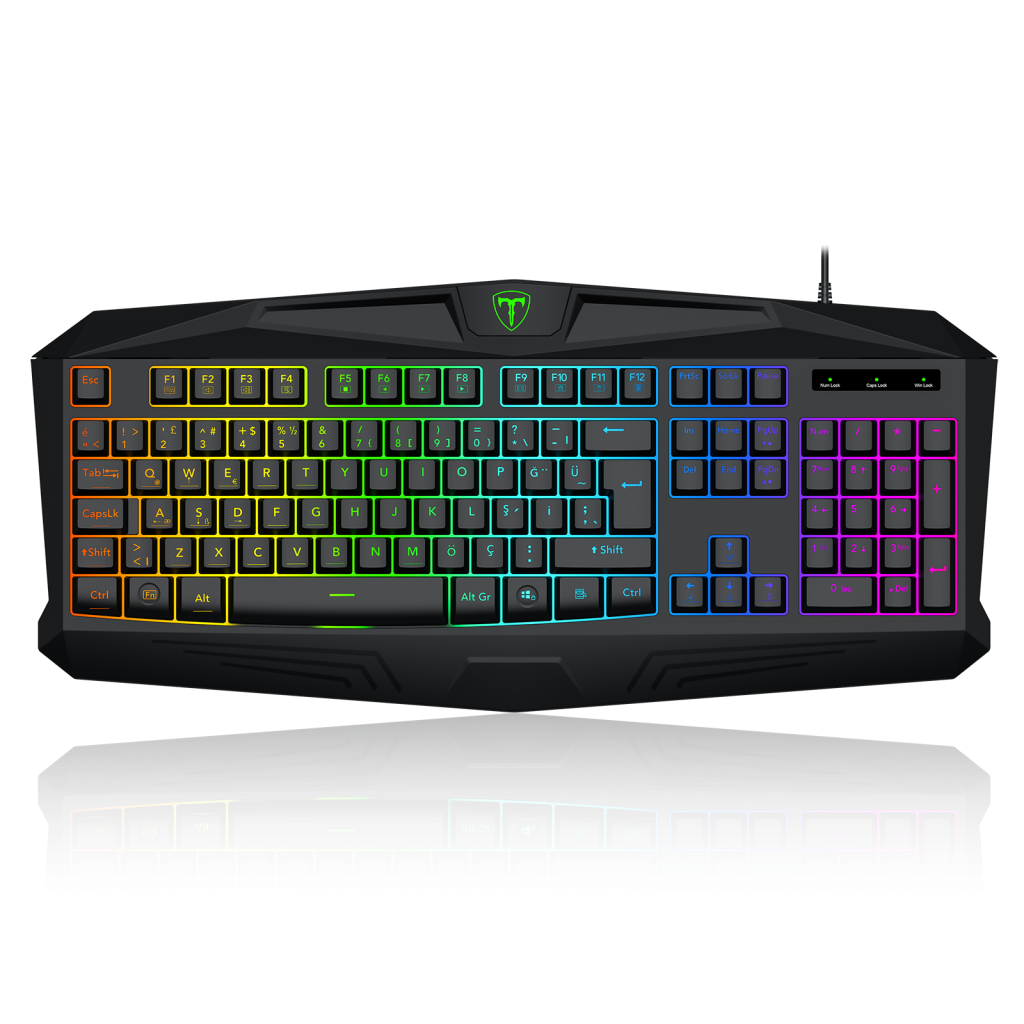 T-DAGGER TANKER, T-TGK106, USB Kablolu, Türkçe Q, Rainbow Backlight, Membran Tuşlar, 104 Tuşlu, Gaming Klavye