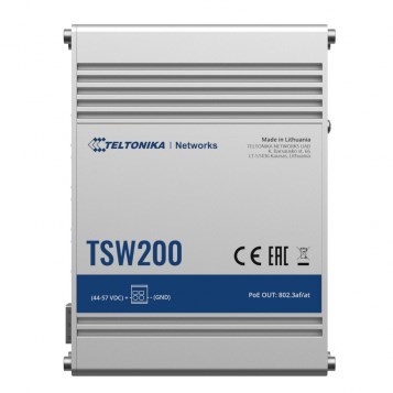 TELTONIKA 8port 240W 2-SFP PoE+ Gigabit Endüstriyel Yönetilemez Switch TSW200