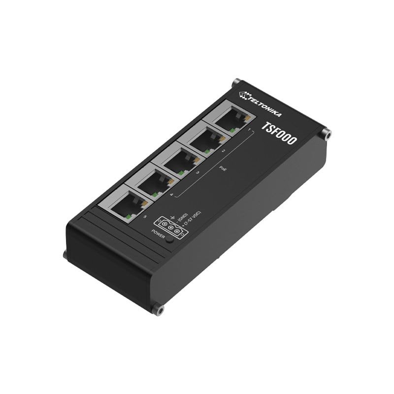TELTONİKA TSF000 4 PORT 10/100 4 PORT POE 1 PORT UPLINK 120W YONETILEMEZ ENDÜSTRİYEL SWITCH