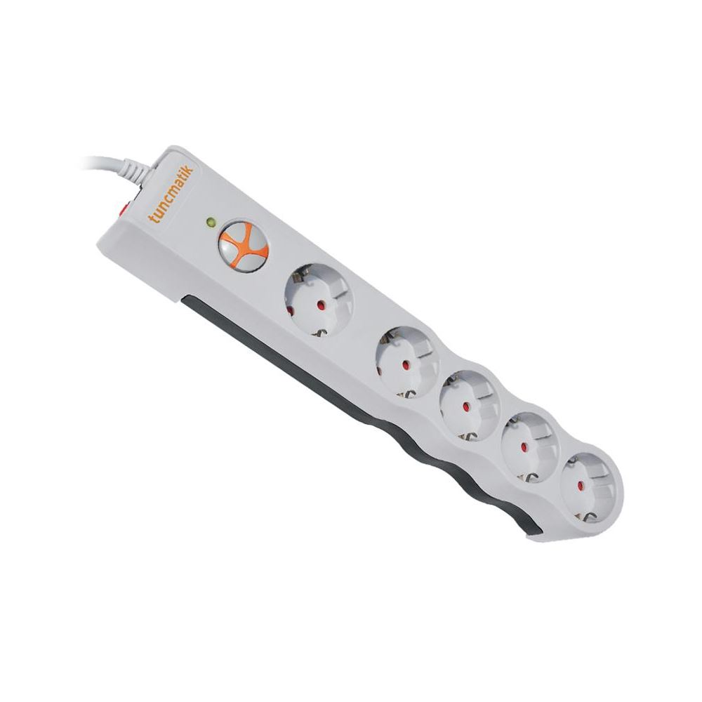 TUNÇMATİK 1.5metre POWERSURGE TSK6134 PLUG-1050 5'li Beyaz Priz