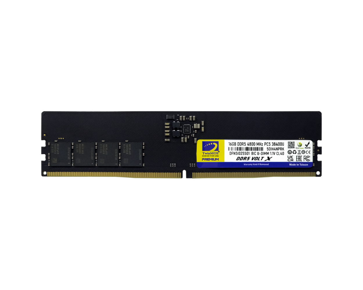 TWINMOS 16GB DDR5 4800MHZ CL40 PC RAM VALUE TMD516GB4800U40