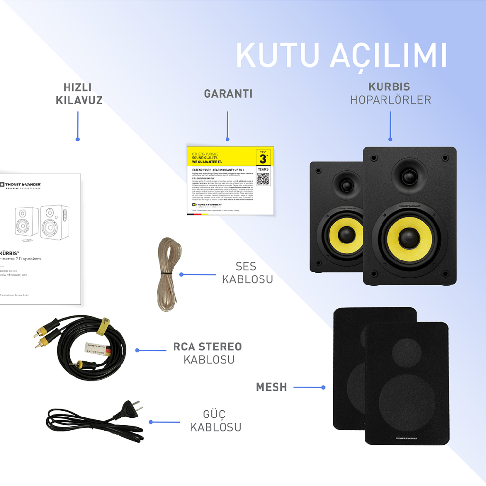 Thonet & Vander KÜRBIS 2.0 72W Cinema Ahşap Speaker - 2.0 Sistem - 72W RMS