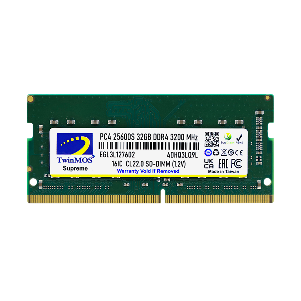 TwinMOS MDD432GB3200N, 32GB, DDR4, 3200MHz, 1.2V Notebook Ram