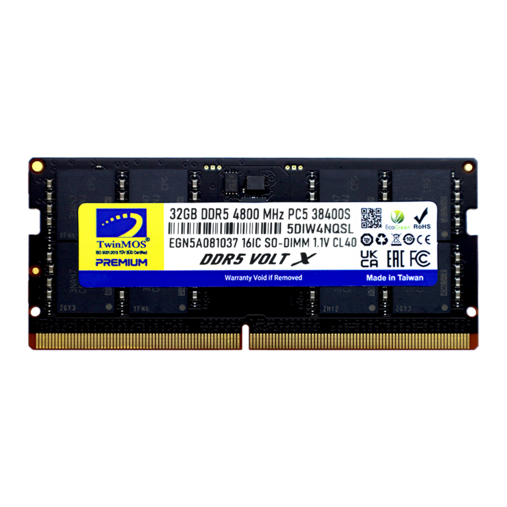 TwinMOS TMD532GB4800S40, 32GB, DDR5, 4800MHz,  CL40, 1.1V Notebook Ram