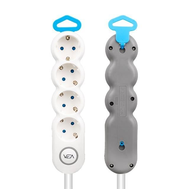 Vea VE-2S4S 4'Lü 1.5 Metre Kablolu Anahtarlı Grup Priz