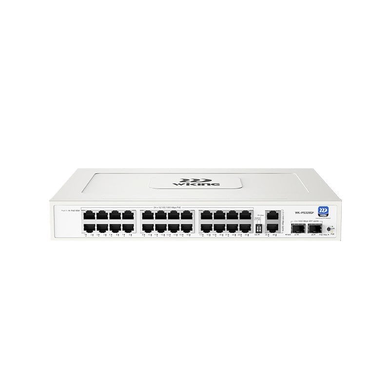 WI-TEK WIKING WK-PS328GF 24 PORT 10/100/1000 16 PORT POE 2 PORT UPLINK +2 SFP 285W YONETILEMEZ RACK MOUNT SWITCH