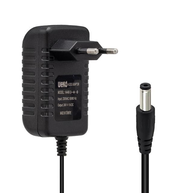 Weko 24 Volt 1 Amper 24 Watt Plastik Kasa Priz Tipi Adaptör (5.5x2.5 Uçlu)