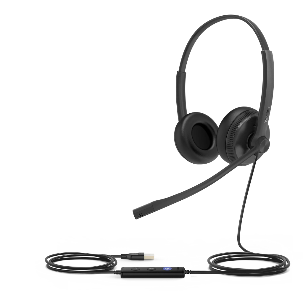 YEALINK UH34, Kablolu, Teams Uyumlu, 3,5mm Jac, USB-A, USB-C, Çift Taraflı, Gürültü Engelleyici, Çağrı Merkezi, Ofis, Toplantı, Microfonlu Kulaklık