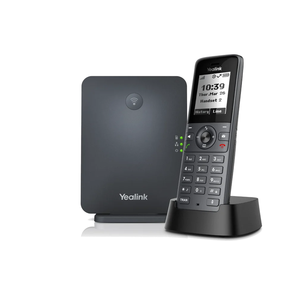 YEALINK W71P, W71H Dect Telefon ile W70B Baz İstasyonu, Kablosuz IP TELEFON, Siyah, 1.8