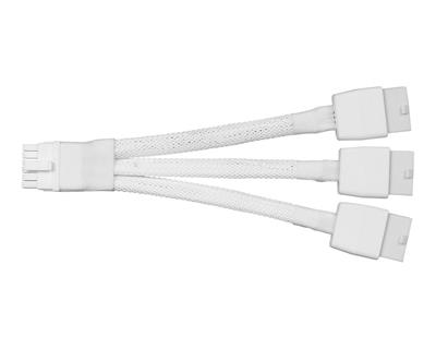 RTX 40/50 Serisi Uyumlu 12VHPWR 16-Pin Erkek - 3x8-Pin Dişi Sleeved GPU Power Kablosu - Beyaz