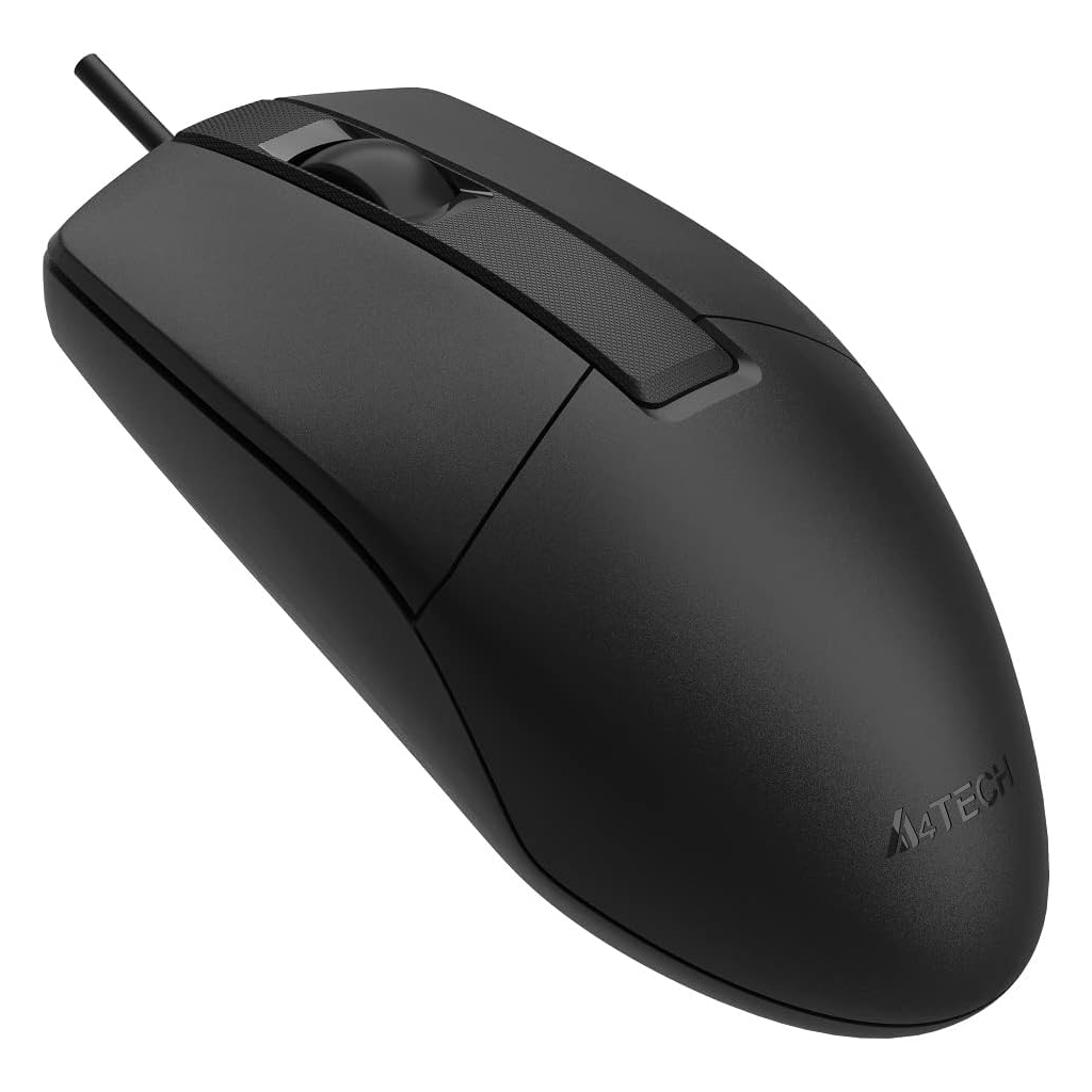 A4 TECH OP-330S, Siyah, Silent, V-Track, 1200dpi, 3 Buton, Usb Kablolu, Optik Mouse