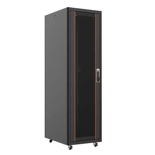 AGER 26U 600x800mm Dikili Tip Siyah Kabinet Agena AG-AN26U6080S1 Cam Kapak