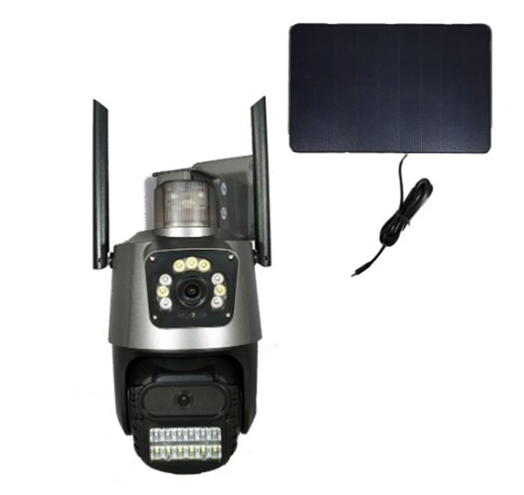 Apronx APX-WSP242 6Mp 2.8mm 4G Solar Çift Kamera 19 Led PTZ