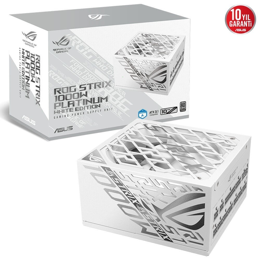 ASUS 1000W 80+ PLATINUM ROG STRIX 1000P Tam Modüler Power Supply Beyaz