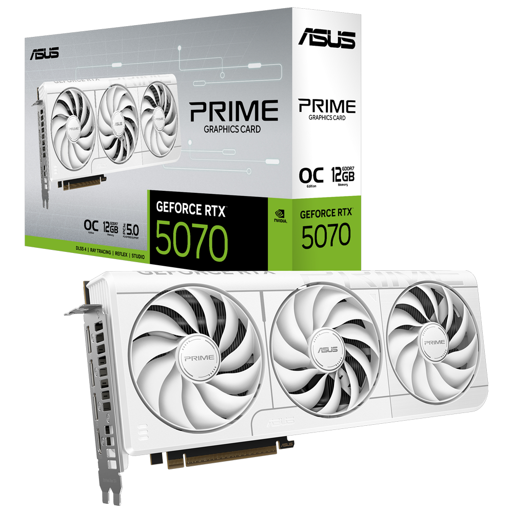 ASUS 12GB PRIME RTX5070-O12G GDDR7 192bit HDMI DP PCIe 5.0 Whıte Edıtıon