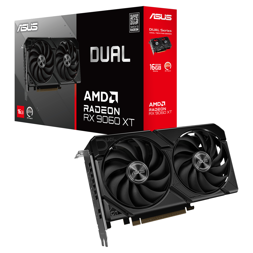ASUS DUAL-RX9060XT-16G, 16Gb, 128Bit, GDDR6, 1xHDMI, 2xDP, GAMING Ekran Kartı
