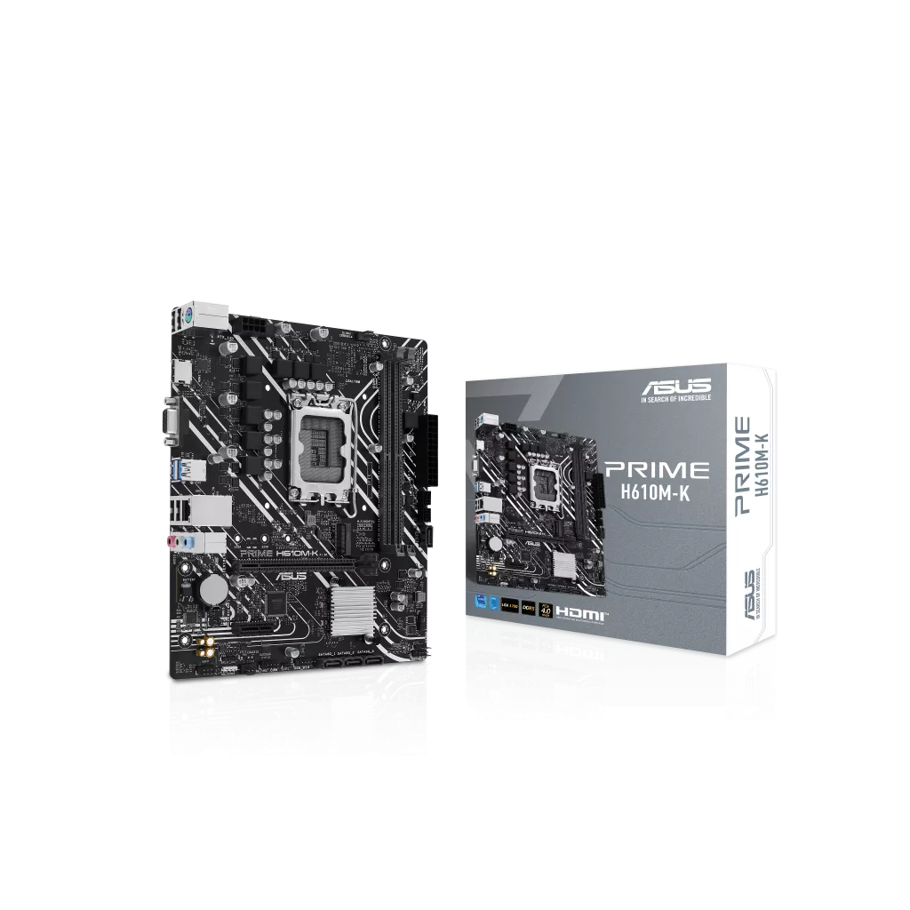 ASUS PRIME H610M-K, 2xDDR5, M.2, D-SUB, HDMI, 12-13.14.Nesil, LGA1700 Soket, Anakart