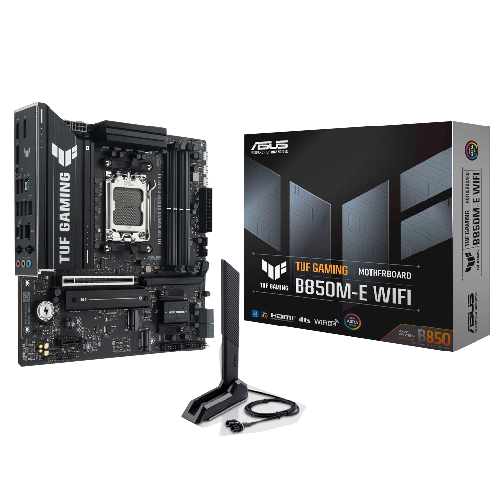 ASUS TUF GAMING B850M-E WIFI, 4xDDR5, 3x M.2, HDMI, DP, Type-C, Wi-Fi 6E, Bluetooth v5.3, AM5 Soket GAMING Anakart
