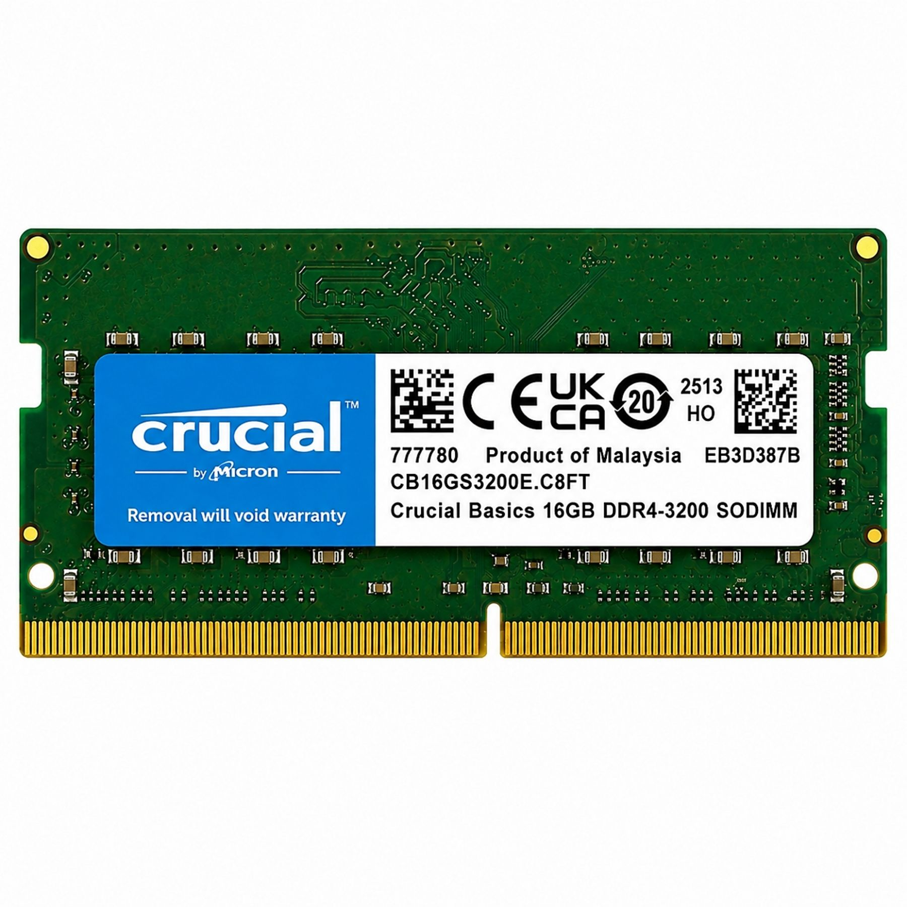 CRUCIAL 16GB DDR4 3200MHZ CL22 Notebook Ram Kutusuz  CB16GS3200E.C8FT